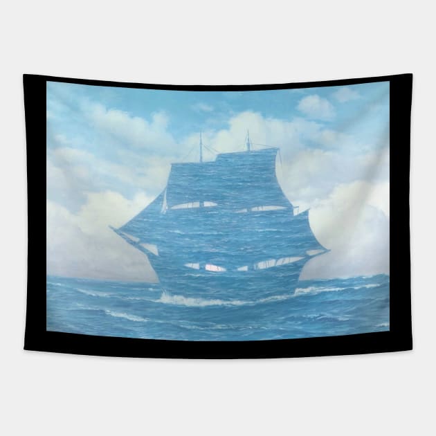 Rene Magritte Ship Cloud Tapestry by mgpeterson590