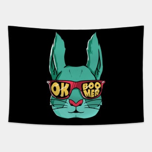 Ok Boomer Squirrel with Glasses Tapestry