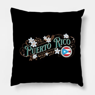 Puerto Rico Classic Vintage Sign Pillow