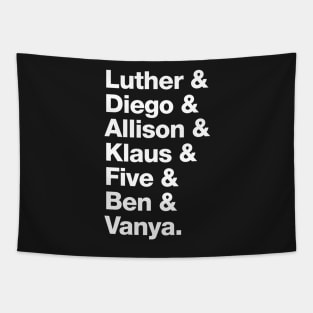 The Umbrella Academy Character Names - White Tapestry