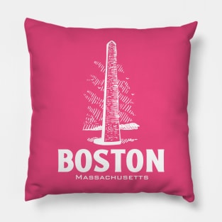 Boston Massachusettes Hand drawn Pillow