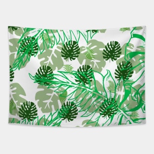 Green Palm Leaf Pattern Tapestry