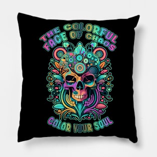 The Colorful Face of Chaos Pillow