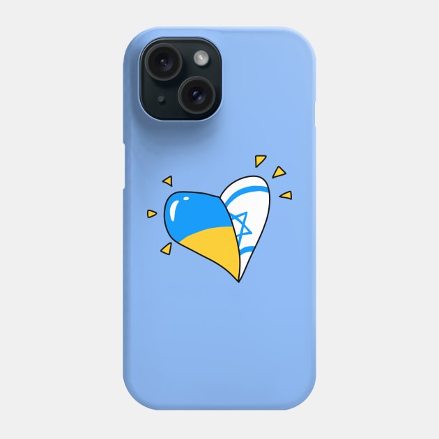 Israel loves Ukraine Phone Case by JJadx