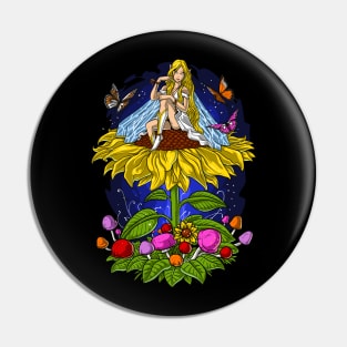 Hippie Sunflower Fairy Pin