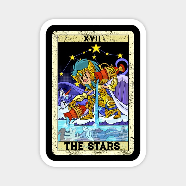 Aquarius Camus gold saints The Star Tarot Card Stars Cartoons Magnet by Juandamurai