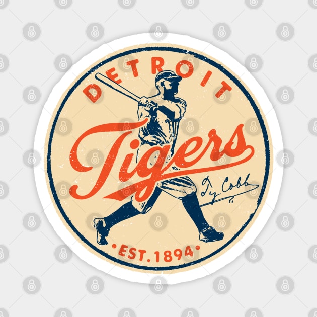 Vintage Detroit Tigers 3 by Buck Tee Magnet by Buck Tee