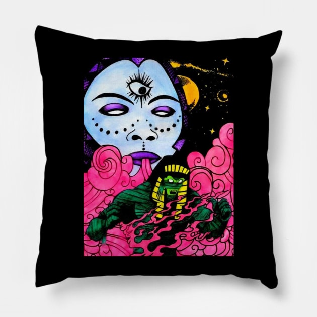 DR. MUMMY: COSMIC BEWITHING! Pillow by HauntedMovieComix