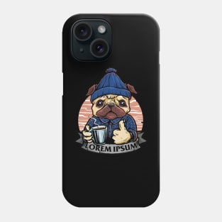 funny dog with a glass of coffee Phone Case