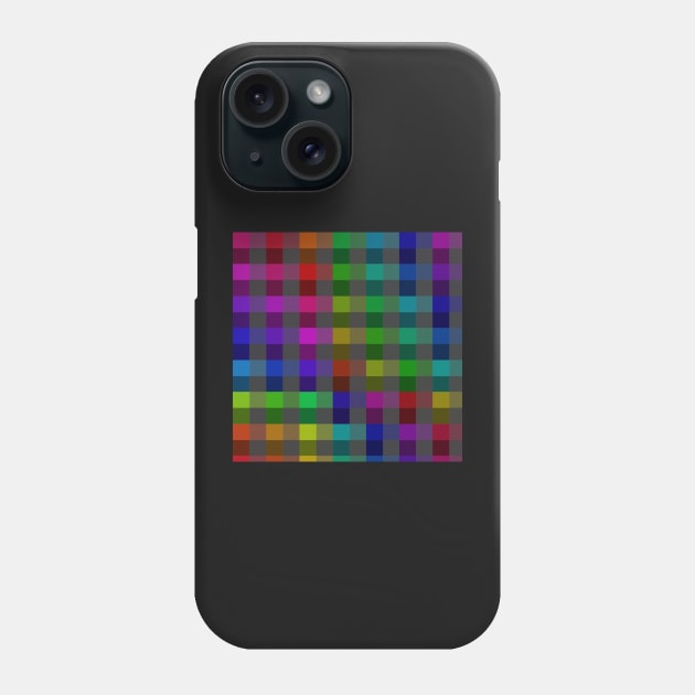 Black Rainbow Plaid Phone Case by cherubi19