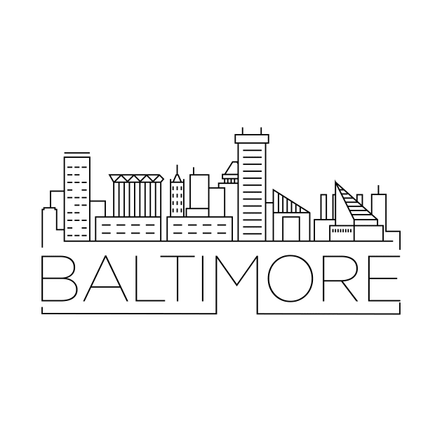 Baltimore Minimal Skyline by kursatunsal