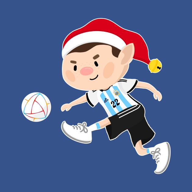 Argentina football Christmas elf. Football World Cup soccer t-shirt by abtchlr