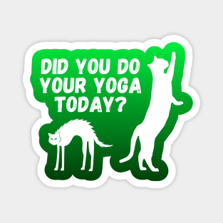 Did you do your yoga today? | Cat stretching design Magnet