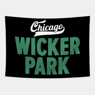 Wicker Park Chicago Minimal Logo Design - Chicago Neighborhood Series Tapestry