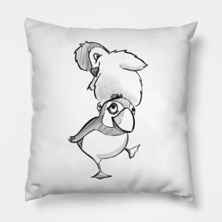 Puffin & Baby Penguin Pillow