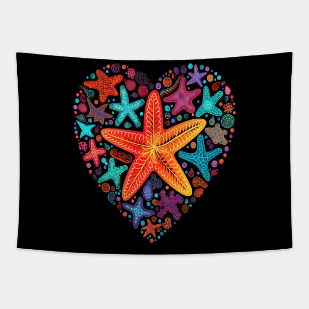 Starfish Valentine Day Tapestry by JH Mart