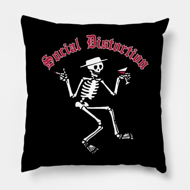 Vintage Skelly Raglan Pillow by Bone Perez