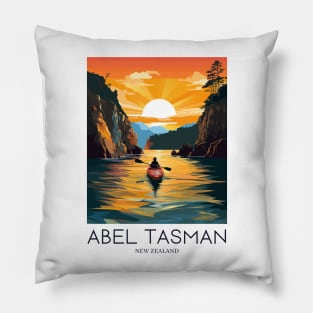 A Pop Art Travel Print of Abel Tasman National Park - New Zealand Pillow