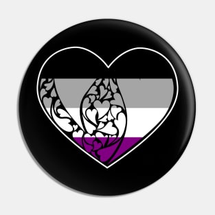 Asexual Flag LGBT+ Heart Pin