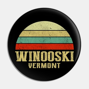 WINOOSKI VERMONT Vintage Retro Sunset Pin