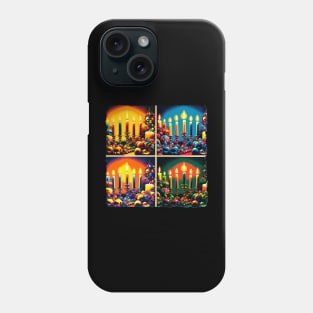 Vibrant Candlelight: A Pop Art Christmas - Classic Christmas Phone Case