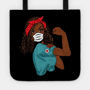 Retro Black Nurse With Mask Tote