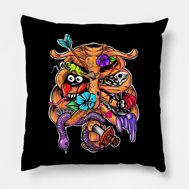 Bones and stuff Pillow by fakeface