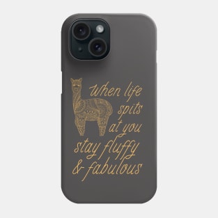 Lispe Alpaca Llama Vicuna Guanaco Stay Fluffy & Fabulous Phone Case