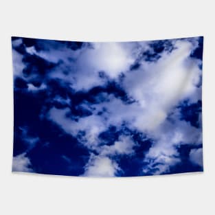 SCENERY 97 - White Cloud Navy Blue Sky Daylight Tapestry