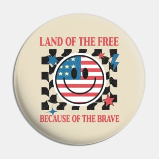4th Of July Smile Face America Funny Independence Day Pin