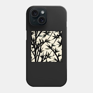 Black & White Japanese Bamboo Pattern Phone Case