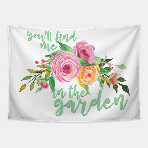 Garden Lovers Floral Painted Art Tapestry by dlinca