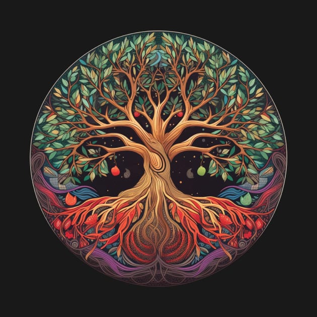 Forbidden Fruit Tree of Life Illustration by Dragonfly Tees