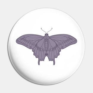 Black Swallowtail Butterfly in Purple Pin