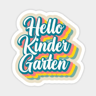 Hello Kindergarten Vintage Retro Magnet