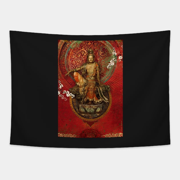 Kwanyin on Red Tapestry by AngiandSilas