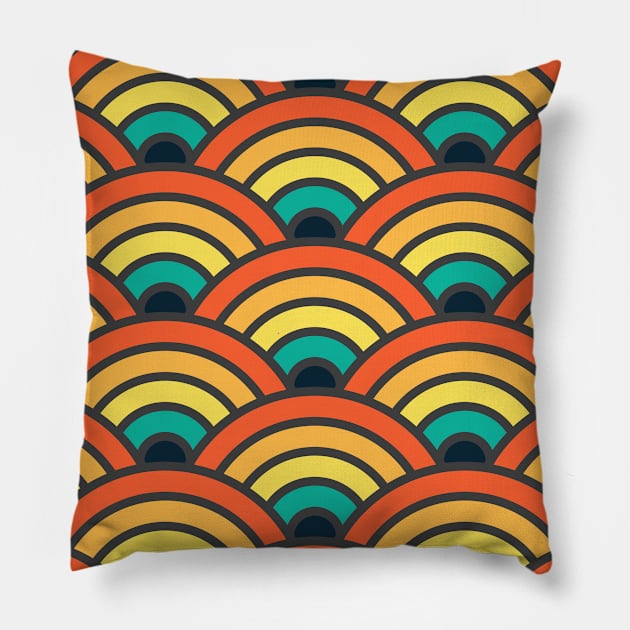 Waves Pattern Pillow by Kelly Louise Art