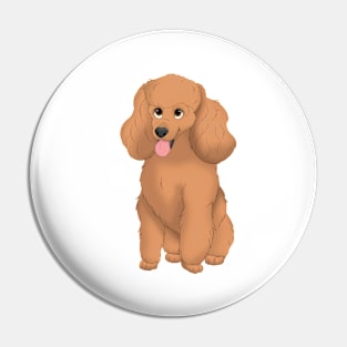 Red Miniature Poodle Dog Pin