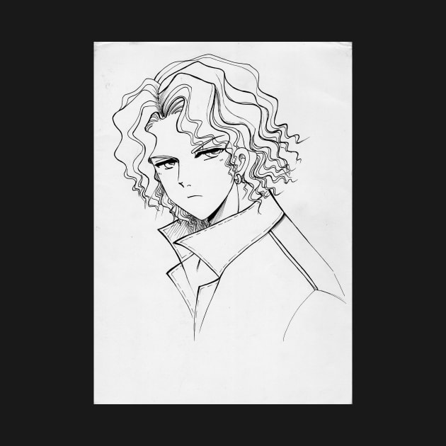 Drawing of a handsome curly hair boy 2009 by alien3287