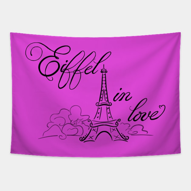 Eiffel in love v1 Tapestry by Ashkerdoodles