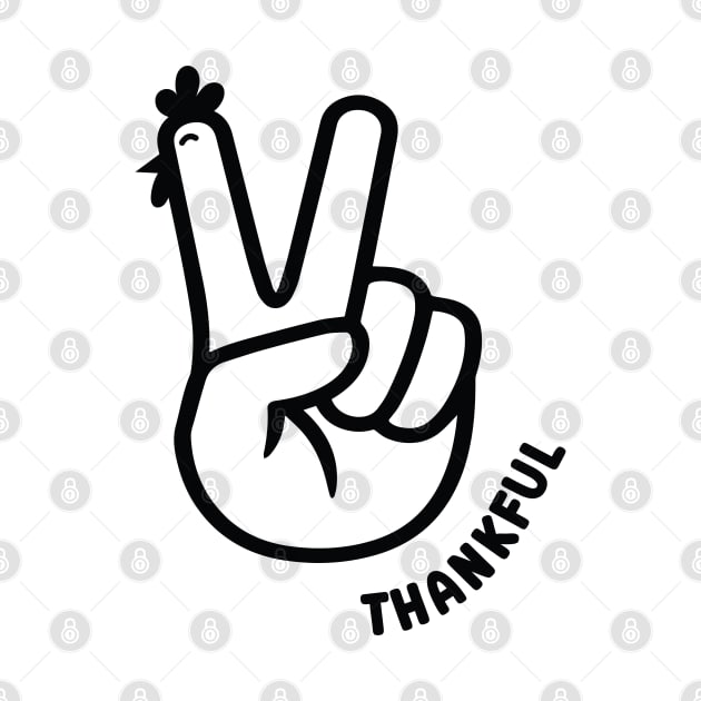 Turkey Peace Hand Sign Thanksgiving by Skanderarr