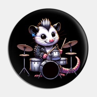 Punk Rock Opossum Drummer Pin