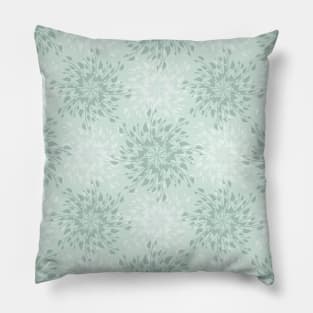 Blue-Green Floral Mandala Pattern Pillow