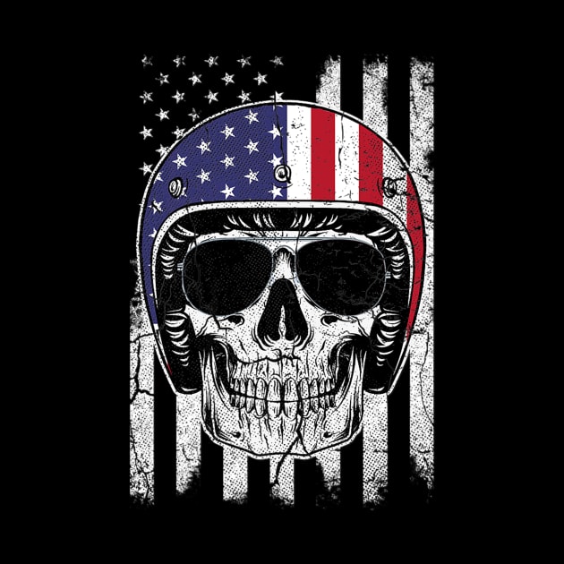 4th of July American Flag Skull by Feliz ZombiePunk