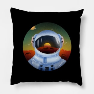 Reflection of space on astronaut helmet Pillow