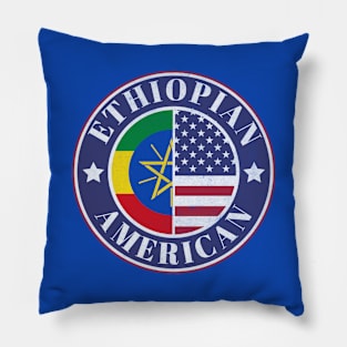 Proud Ethiopian-American Badge - Ethiopia Flag Pillow