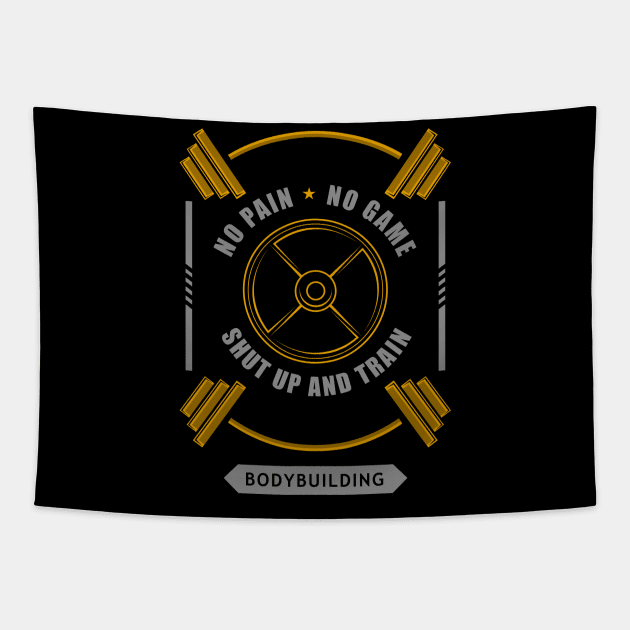 No pain no game - shut up and train Tapestry by Markus Schnabel