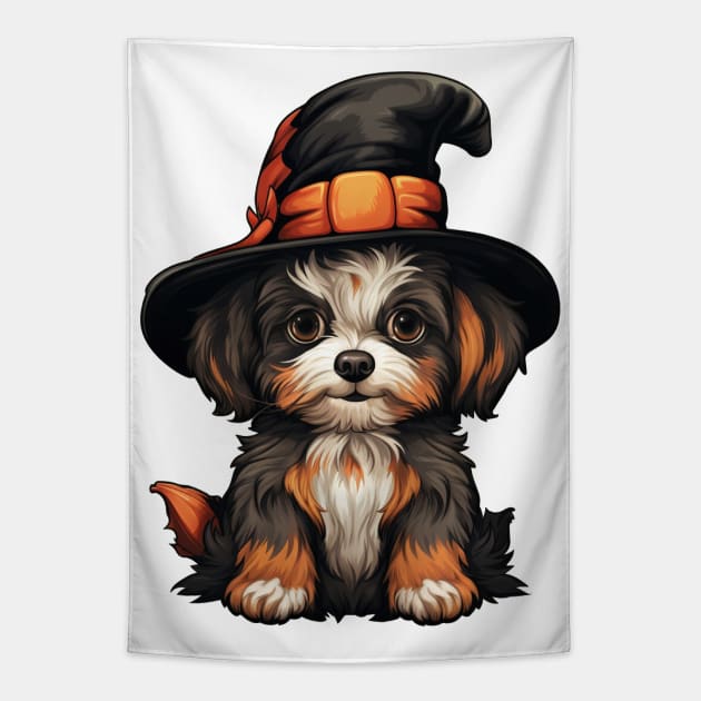 Halloween Cute puppy Dog Tapestry by LaartStudio