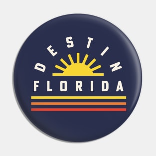 Destin Florida Beach Gulf of Mexico Retro Vintage Sunset Pin