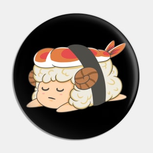 Lazy Sheep Sushi Pin